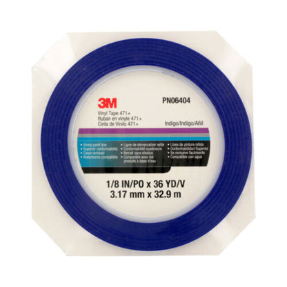 3M™ Vinyl Tape 471, Blue, 1/8 in x 36 yd