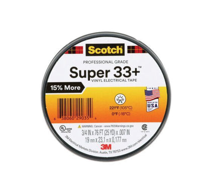 3M Super 33 + Vinyl Electrical Tape 3/4x76'