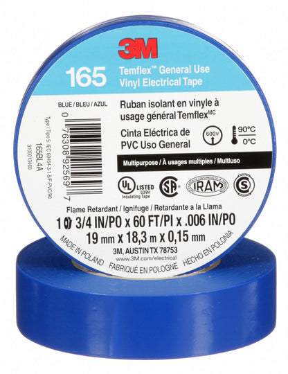 Temflex™ Electrical Tape - 3/4" x 60', Blue