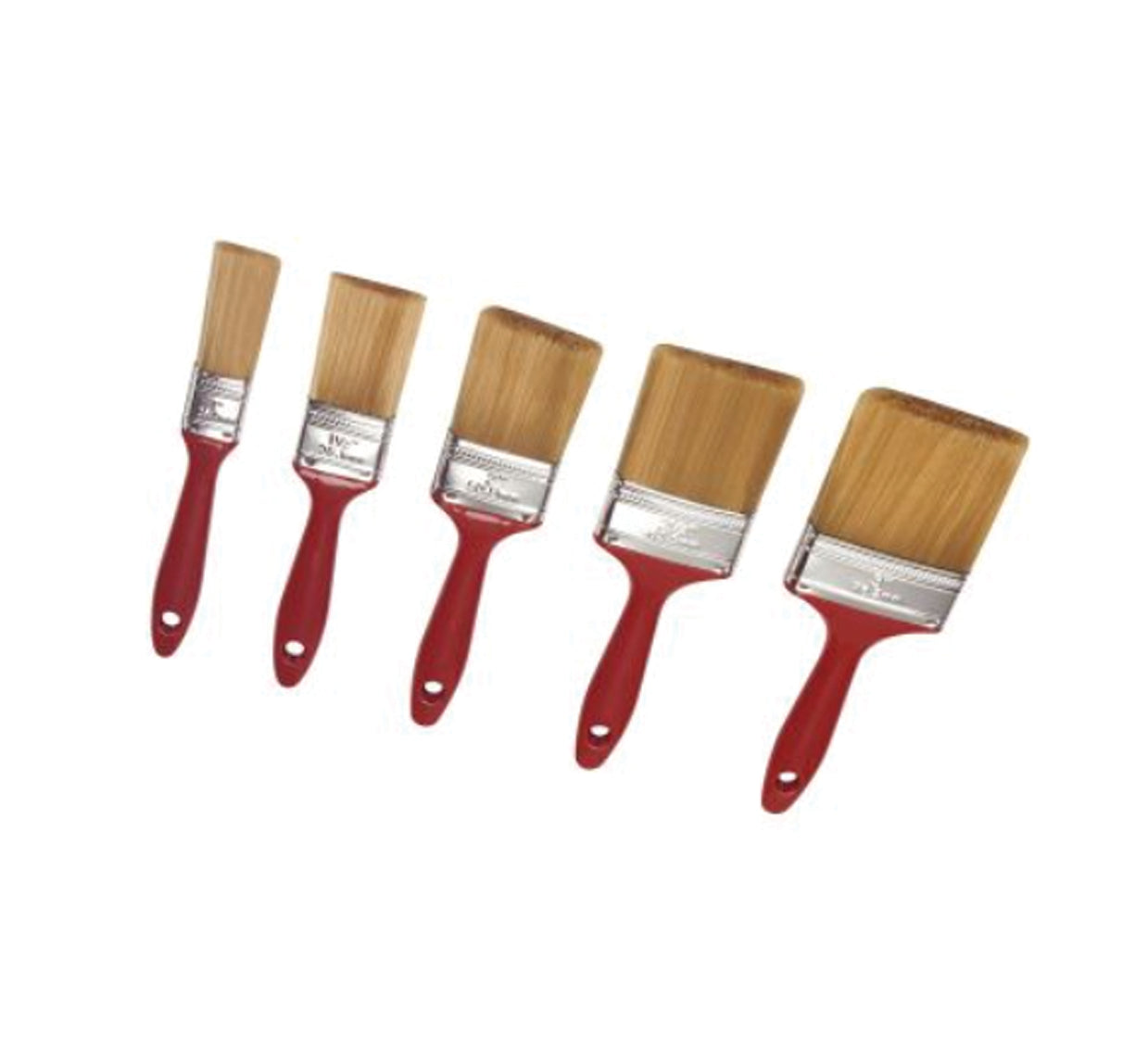 5-Piece Paint Brush Set - Assorted Sizes For Arts, Crafts, And Touch-Up Projects