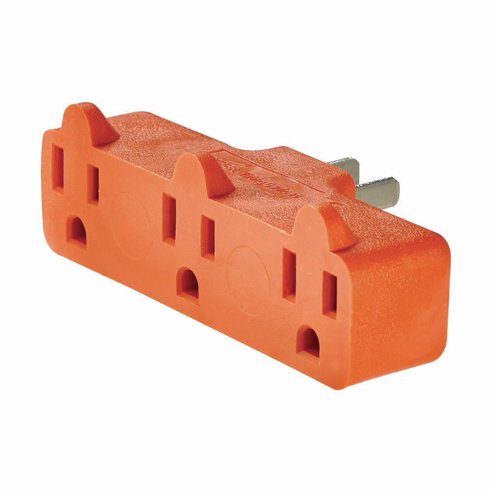 Eaton Single receptacle to 3 outlets, Polarized, 15A, 125V, HD, Orange