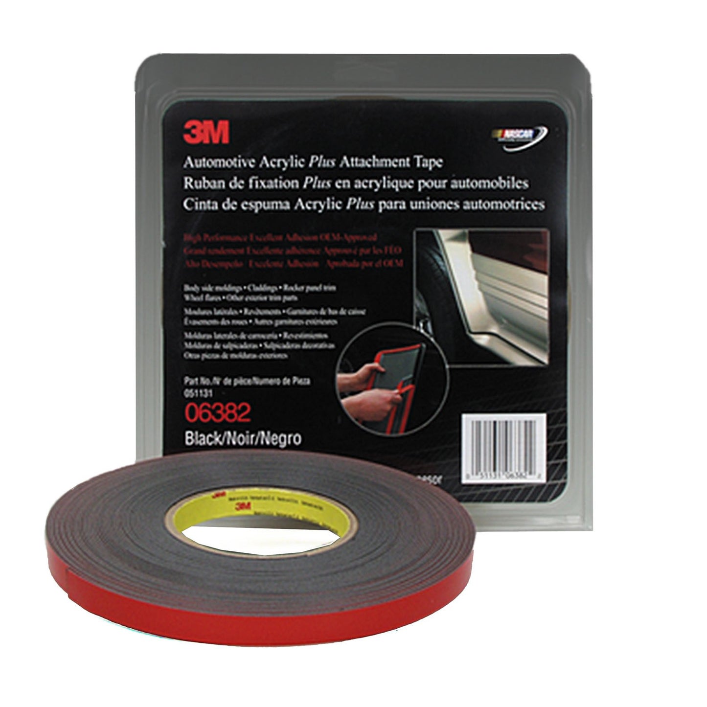 3M™ Automotive Acrylic Plus Attachment Tape, Black, 1/2 in x 20 yd